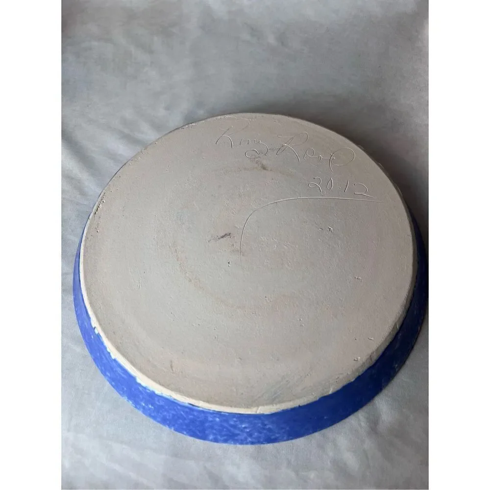 NC Seagrove Pottery Floral Plate
